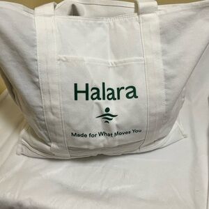 HALARA White Tote with Green Text